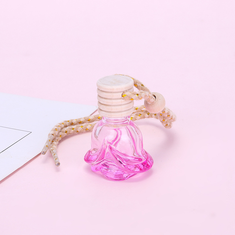 MUB 8ml Car perfume pendant car perfume bottle perfume pyramid lid polygon bottle colorful empty glass bottle