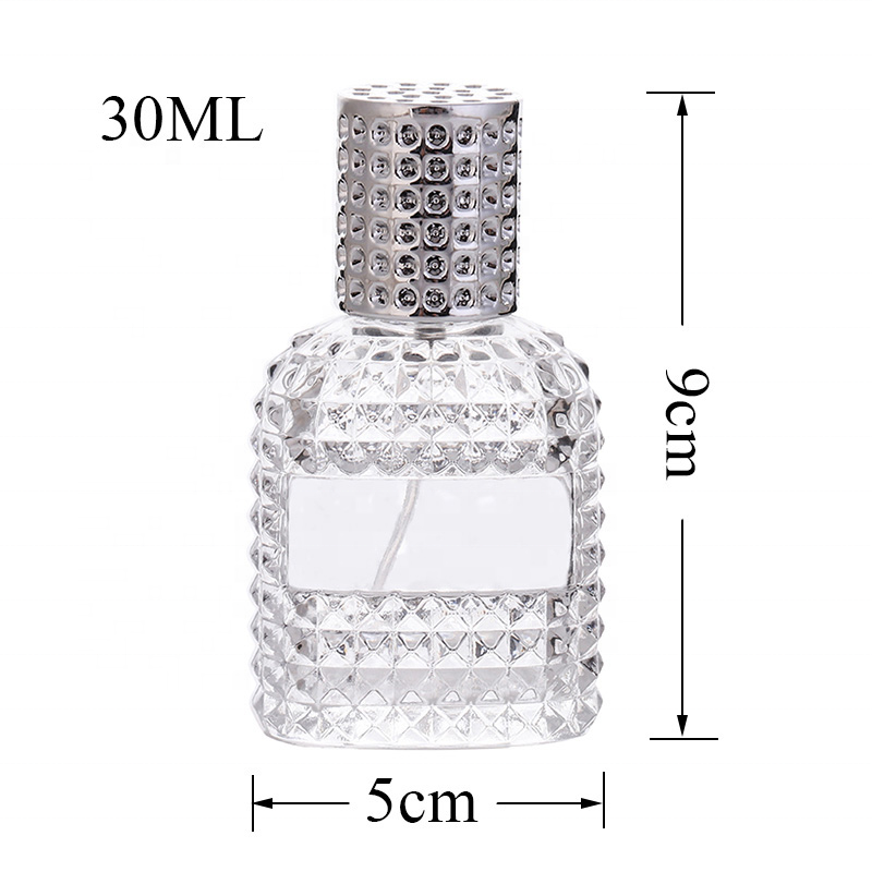 MUB 30ml 50ml Pineapple Shape Glass Perfume Bottle Refillable Glass Parfum Spray Bottles