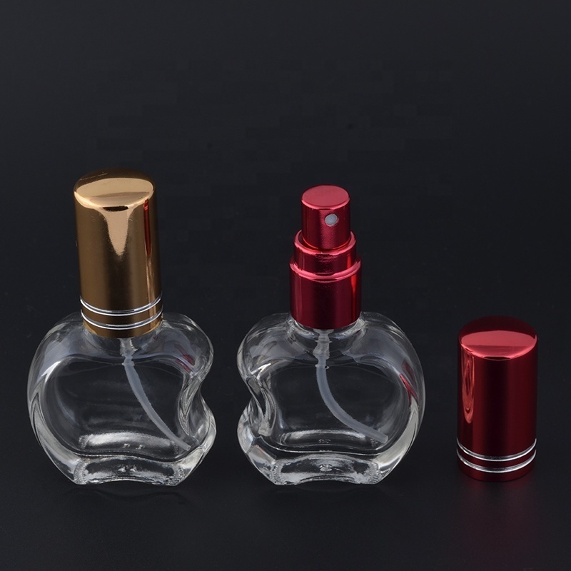 Mini 10ml apple shape glass perfume spray bottles refillable aluminum perfume atomizer glass perfume bottle