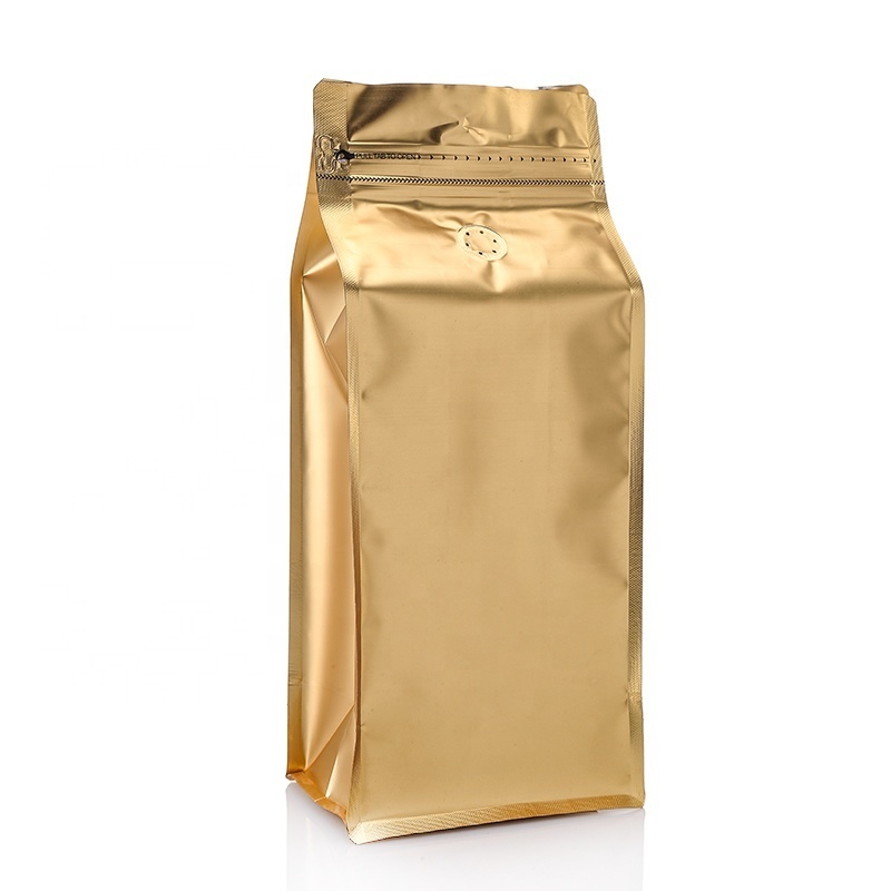 Free Sample Size 32oz 1kg 2lb Costa Rica Square Bottom Coffee Package Bag With Valve And Zipper