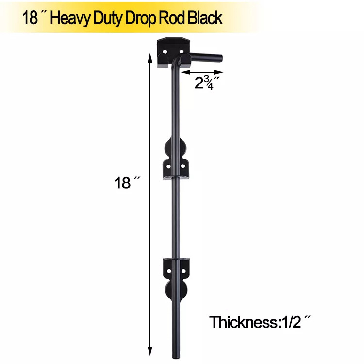 customized sizes heavy duty stainless steel wood fence cane bolt gate drop rods hardware wooden gater holding doors black latch