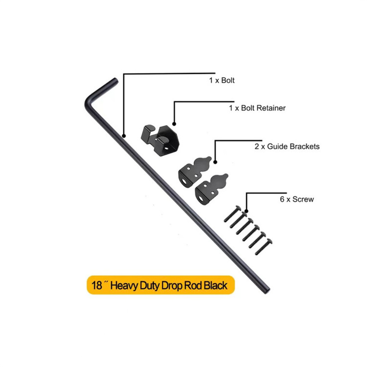 customized sizes heavy duty stainless steel wood fence cane bolt gate drop rods hardware wooden gater holding doors black latch