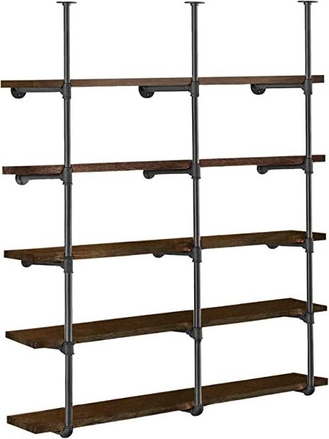 Industrial Shelves Wall Mount Iron Pipe Shelving Bracket for Garage Storage Home Decor Ceiling hung Shelves for Kitchen