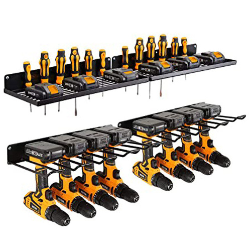 Power Tool Storage Organizer Wall Mount Heavy Duty Drill Holder Wall Mount Garage Metal Shelf Utility Racks