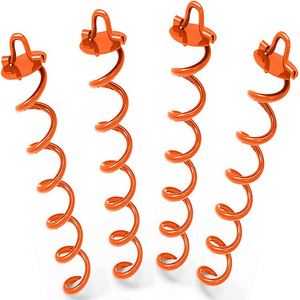 10 inch camping tent pegs ground anchor spiral stake anchors heavy duty orange screw dog leash metal swing set drill bit stakes