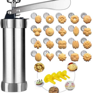 classic stainless steel cookie press kit decorative stencil discs spritz deluxe cookies presses gun DIY Christmas biscuit maker