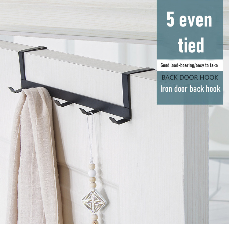 Hooks Over The Door 5 Hooks Home Bathroom Organizer Rack Clothes Coat Hat Towel Hanger Bathroom Kitchen Accessories Holder