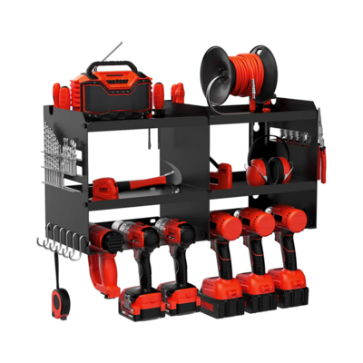 Drill Holder Garage Organization and Storage Floating Tool Power Tool Organizer Wall Mount 3 Layers Power Tool Storage Rack