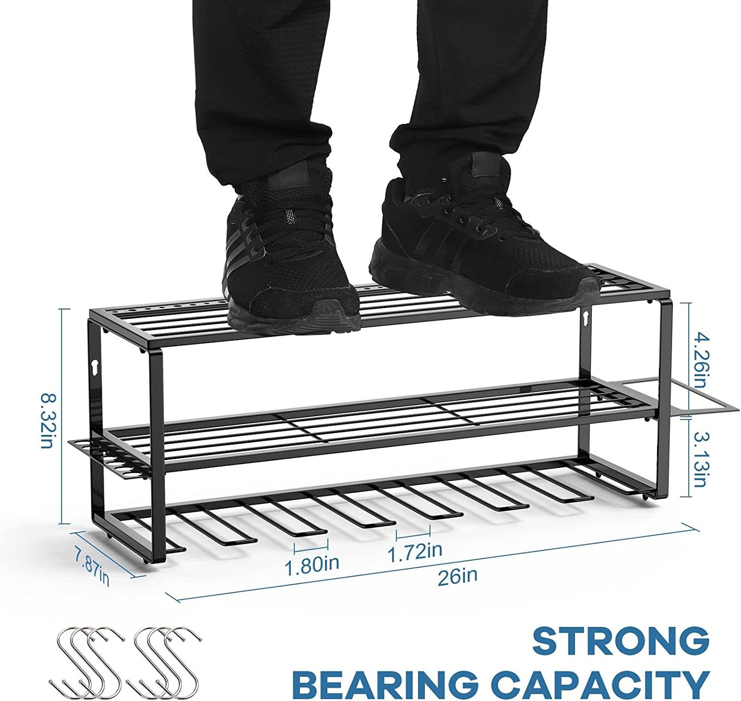 Power Tool Storage Organizer Heavy Duty Power Tool Drill Rack 5 holders Utility Rack for Screwdriver Pegboard Shed