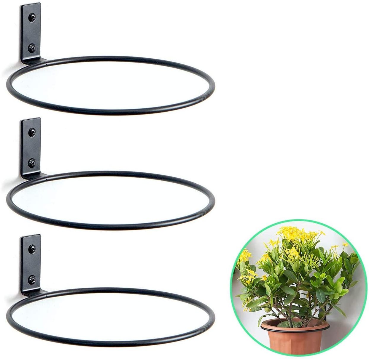 heavy duty metal flower plants pots supports holder ring flowers plant pot support holders rings wall hanging hooks hangers