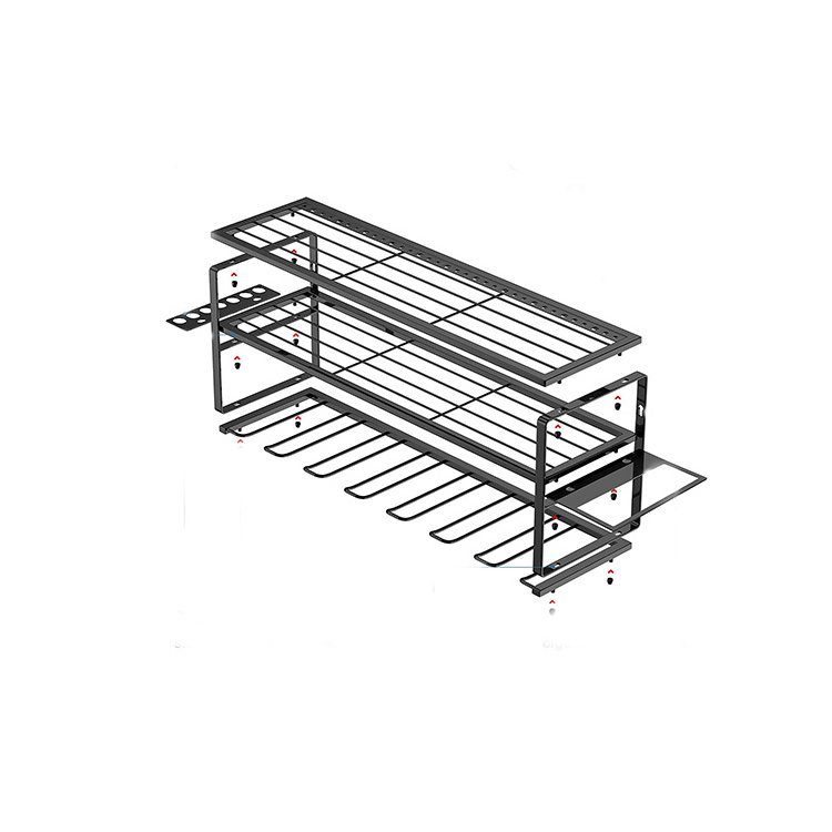 Power Tool Storage Organizer Heavy Duty Power Tool Drill Rack 5 holders Utility Rack for Screwdriver Pegboard Shed