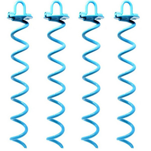 Heavy duty trampoline ground stakes anchors high wind bule screw grounds anchor camping tent pegs corkscrew shape steel Stake