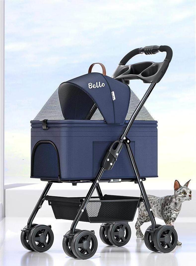 Wholesale cheap 4 wheel small pet strollers Cat/pet folding travel strollers, pet travel puppies/dog strollers pet carriers