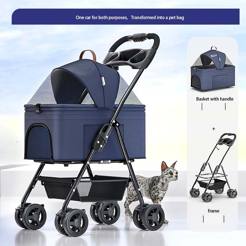 Wholesale cheap 4 wheel small pet strollers Cat/pet folding travel strollers, pet travel puppies/dog strollers pet carriers