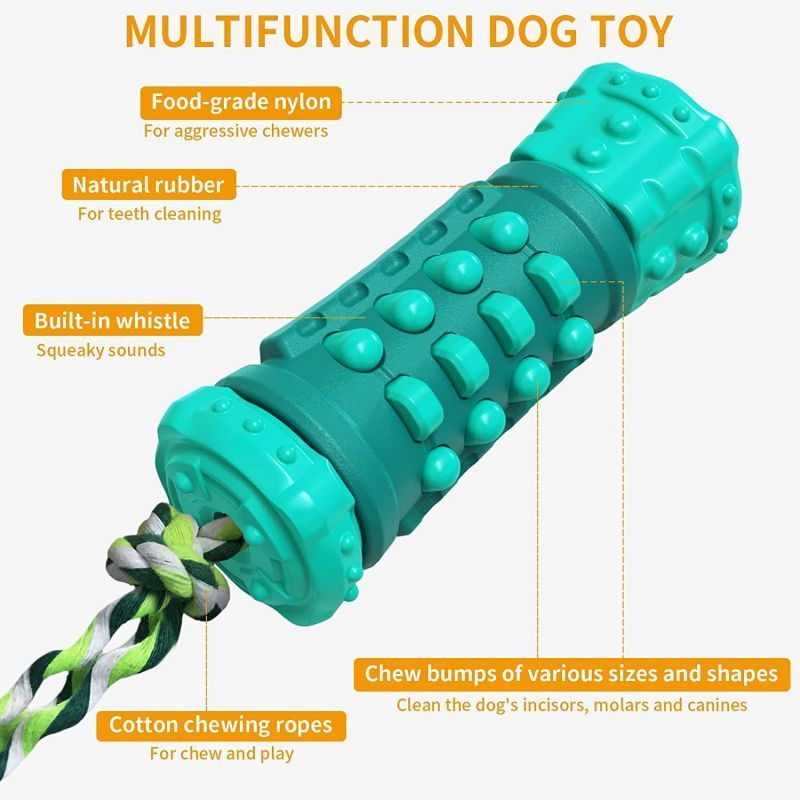 New Arrival Custom Wholesale Tough Squeaky Interactive Rubber Dog Chew Toys for Training and Cleaning Teeth