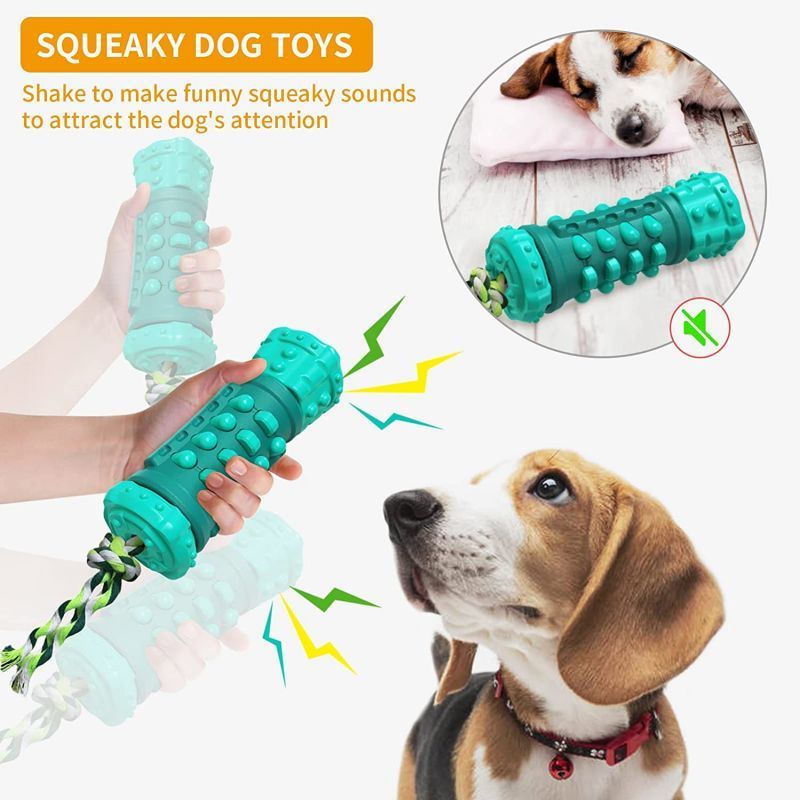 New Arrival Custom Wholesale Tough Squeaky Interactive Rubber Dog Chew Toys for Training and Cleaning Teeth