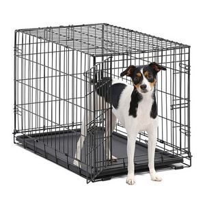 Large Outdoor Metal Foldable Pet Cage Indestructible Dog Crate Kennels In Bedroom Pet Crate Dog Cage With Plastic Tray