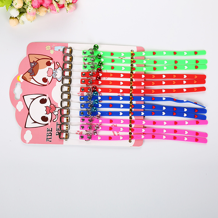 Colorful Silicone Small Pet Dog Cat Collar With Jingle Bell