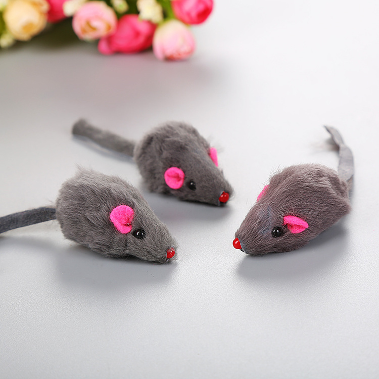 Rabbit Fur False Mouse Pet Cat Toys Mini Funny Playing Toys For Cats Kitten