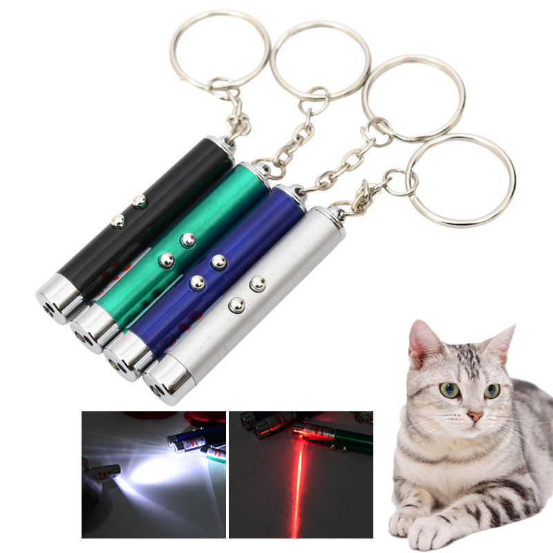 LED Light Torch Laser Pointer Cat Teaser Exerciser Cat Toy for Cats Interactive Toys Pet Toys Assorted 10pcs 1pc/blister+card