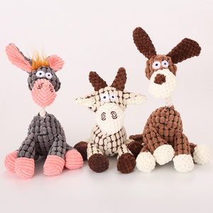 wholesale Pet Products donkey dog toys shape plush dog toy with rope