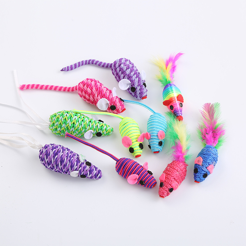 wholesale manufacturer training fun  playing pet product cat rope mouse toy pack