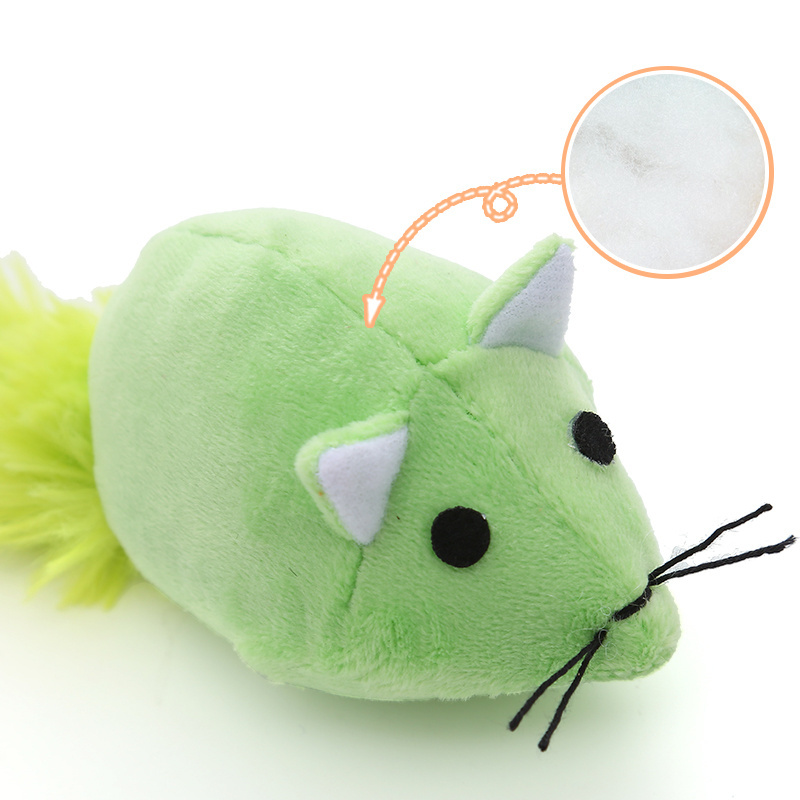 wholesale 4 color soft plush mouse for cat playing toy with catnip together