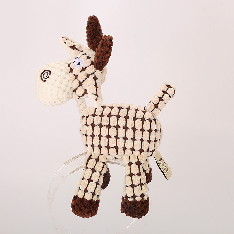 wholesale Pet Products donkey dog toys shape plush dog toy with rope