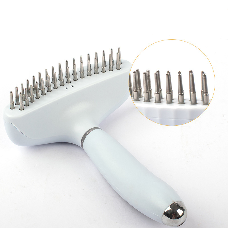 Pet Grooming Brush Double Sided Shedding and Dematting Undercoat Rake Comb Stainless Needle Hair Removal Brush