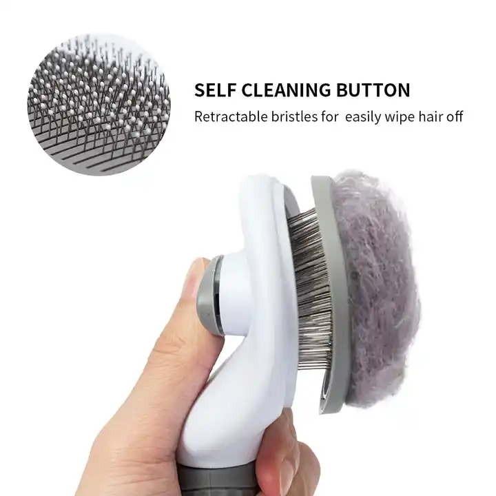 Wholesale Dog Cat Hair Comb Self Cleaning DeShedding Remover Slicker Brush Grooming Tool Pet Hair Cat Grooming Brush