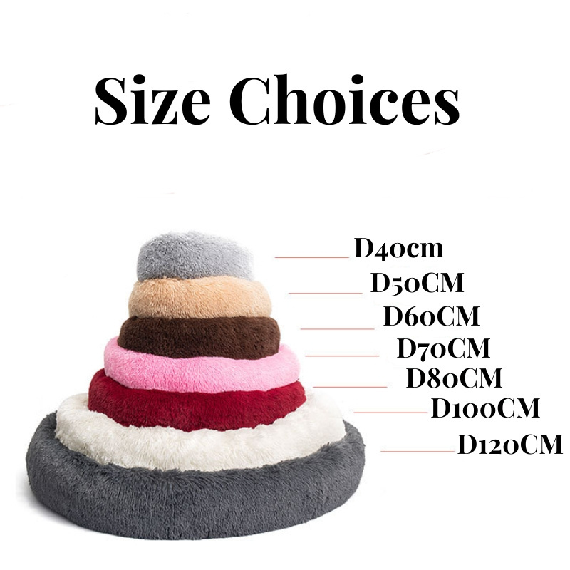 Pet Supplies Pet Products Custom Premium Dog Supplies Anti Anxiety Sleeping Cozy Long Plush Donut Shaped Pet Bed For Dog Cat