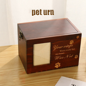 XIYOU Factory Customized Wholesale Pet Funeral Products Customizable patterns and text Solid Wood Pet Urns