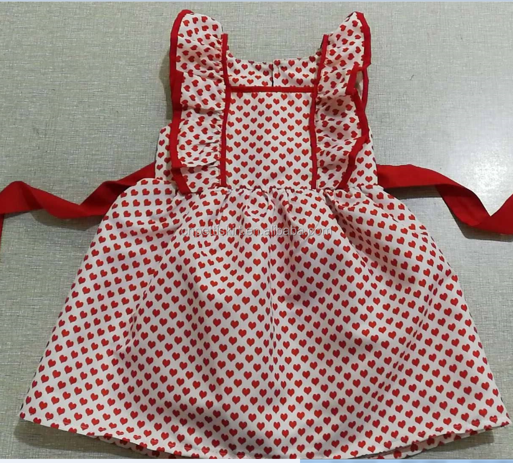 2022 best selling valentine's girl outfits wholesale children's boutique clothing set lovely heart dress