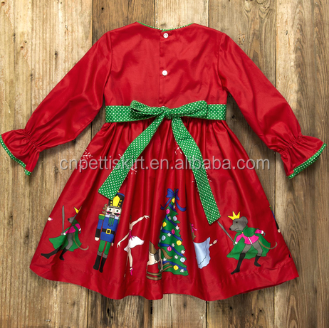 Christmas series kids clothes cute baby girl party dress children frocks designs sweet bulk cotton dress for sale