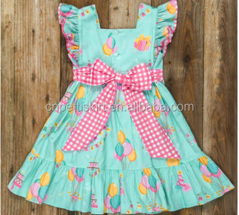 Koya Factory Made Overseas Smocked Children Clothing Birthday Dress Wholesale High Quality Cotton Clothing Sets Girls Casual