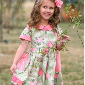 2019 Best Selling Floral Girl Party Dress Wholesale Children Frock Design Baby Clothes Lovely Boutique Dress 100% Cotton Vintage