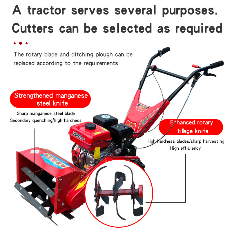 Zongshen power four-wheel drive self-propelled gasoline multi-functional weeder is used for orchard soil loosening and ditch rot