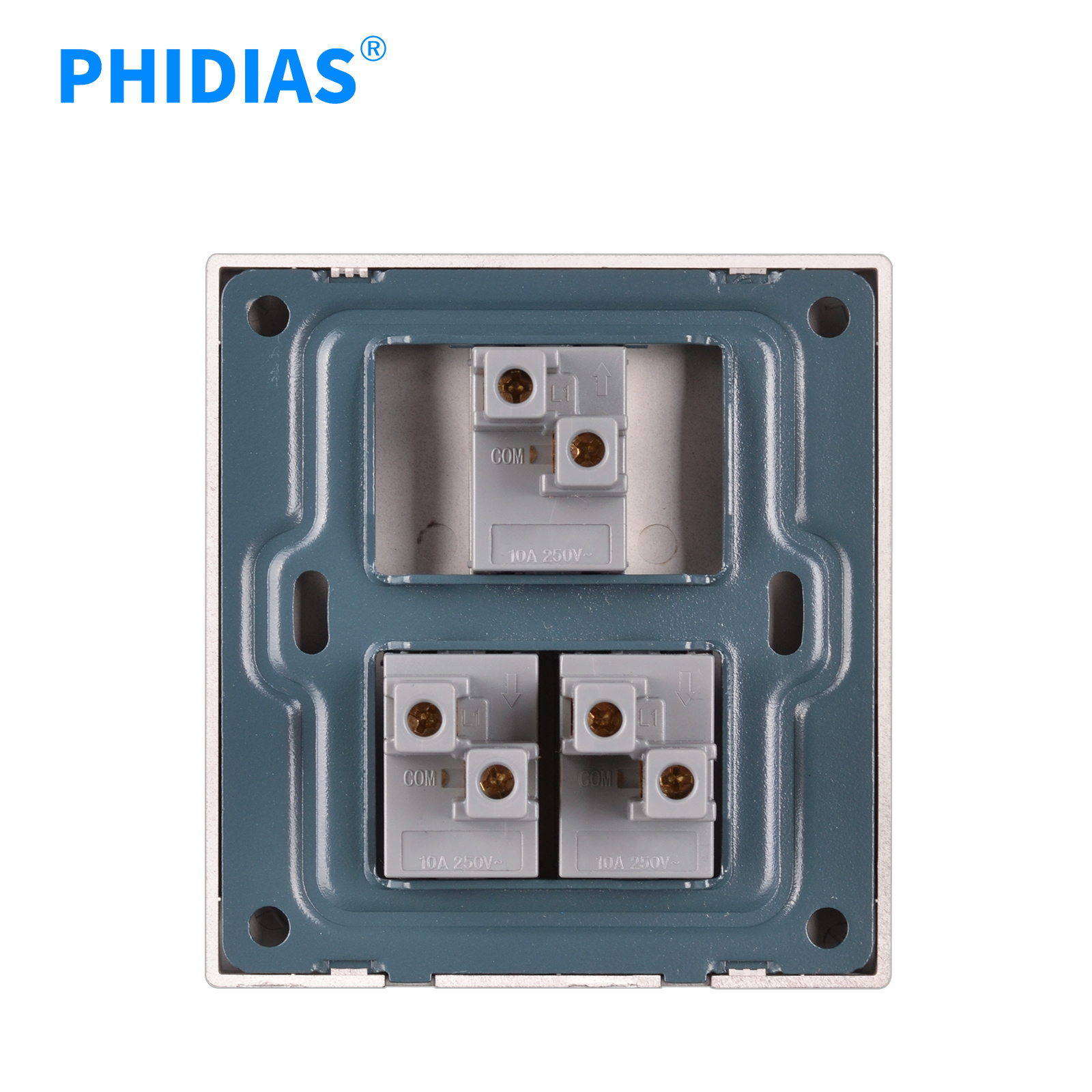 BS UK standard PC material bush button 3 gang 1 way 2 way light control on off fireproof wall switch with indicator