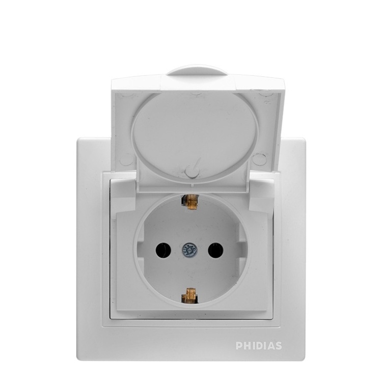 Europe Manufacturers electric wall switch socket iron plate German type surface mounting light switch