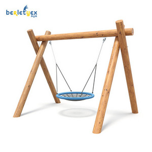 Berletyex custom wooden outdoor backyard single children's platform swing chair