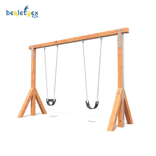 Berletyex custom wooden outdoor backyard single children's platform swing chair