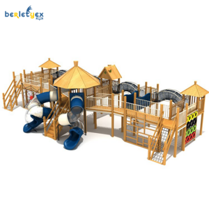 Multi-Functional Children Climbing Frame Kids Slide and Swing Set Garden Wooden Outdoor Wood Playground Custom Patio Slides