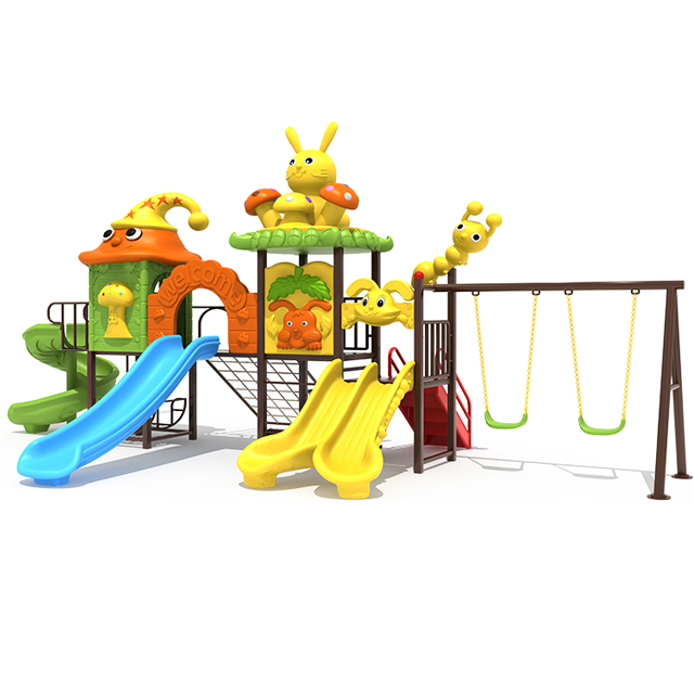 Commerical Kids Slide and Swing Playground Freestanding Climber Slide Play set Straight and spirals Tube Slides Easy to Install