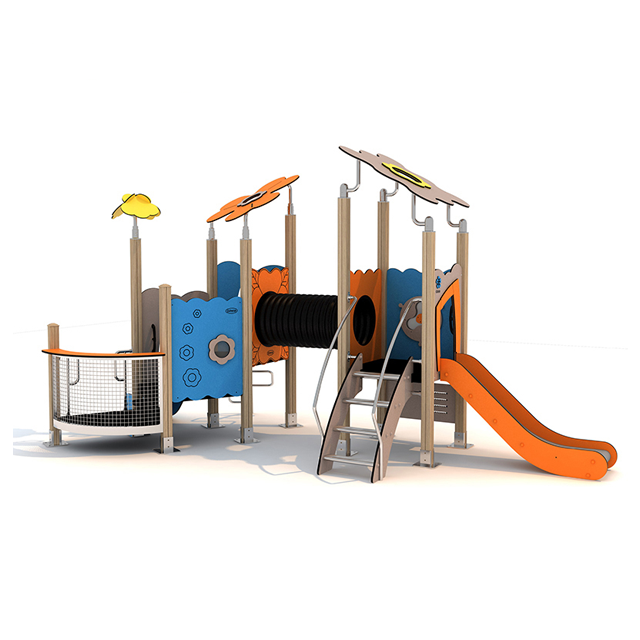 Modern Style Kids Outdoor Slide Playground Equipment Set Custom PE Board Theme Combined Play Swing Climb