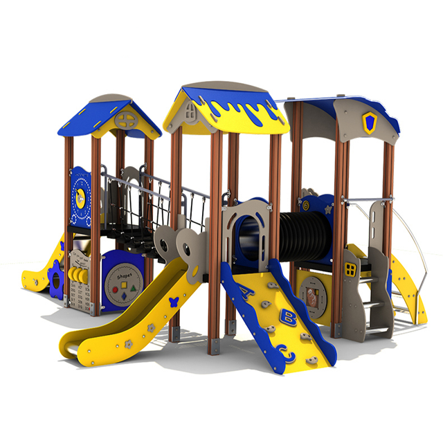 Modern Style Kids Outdoor Slide Playground Equipment Set Custom PE Board Theme Combined Play Swing Climb