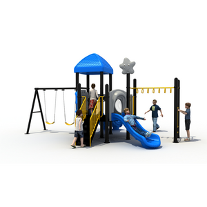 Commerical Kids Slide and Swing Playground Freestanding Climber Slide Play set Straight and spirals Tube Slides Easy to Install