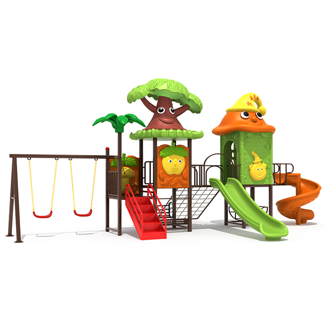 Commerical Kids Slide and Swing Playground Freestanding Climber Slide Play set Straight and spirals Tube Slides Easy to Install