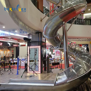 Berletyex stainless steel slides giants custom spirals playground slide for children kids and adult amusement park commercial