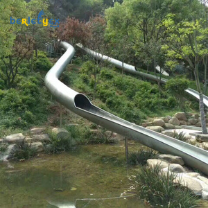 Berletyex large long super mountain rampway slide park kids stainless steel custom for sale playground