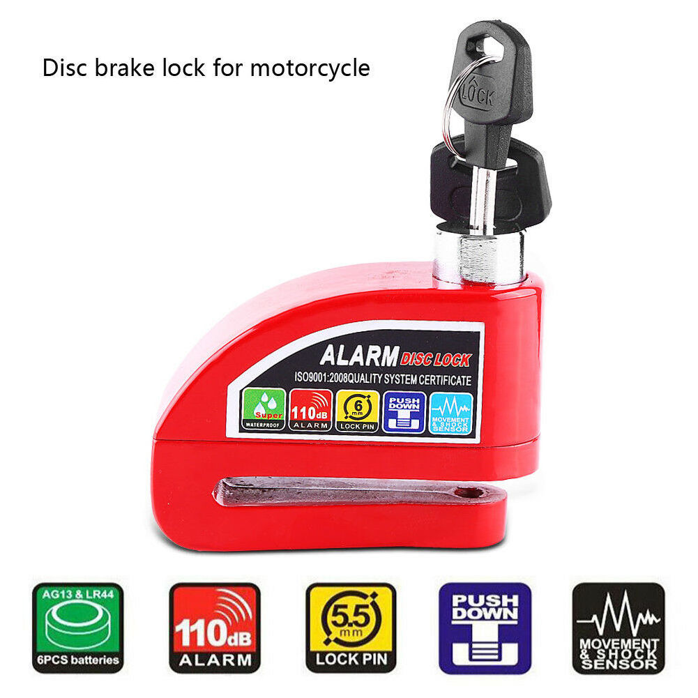 Hot Sale Waterproof Motorcycle Alarm Lock Security Anti-theft Lock Motor Disc Brake Lock